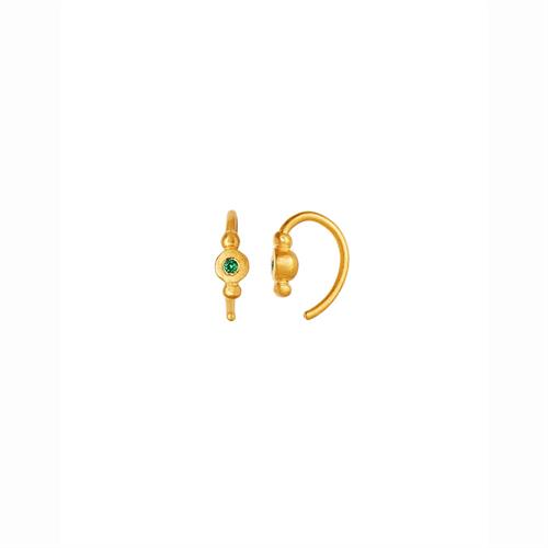 Petit Bon-bon Green Zirkon Earring Piece Gold